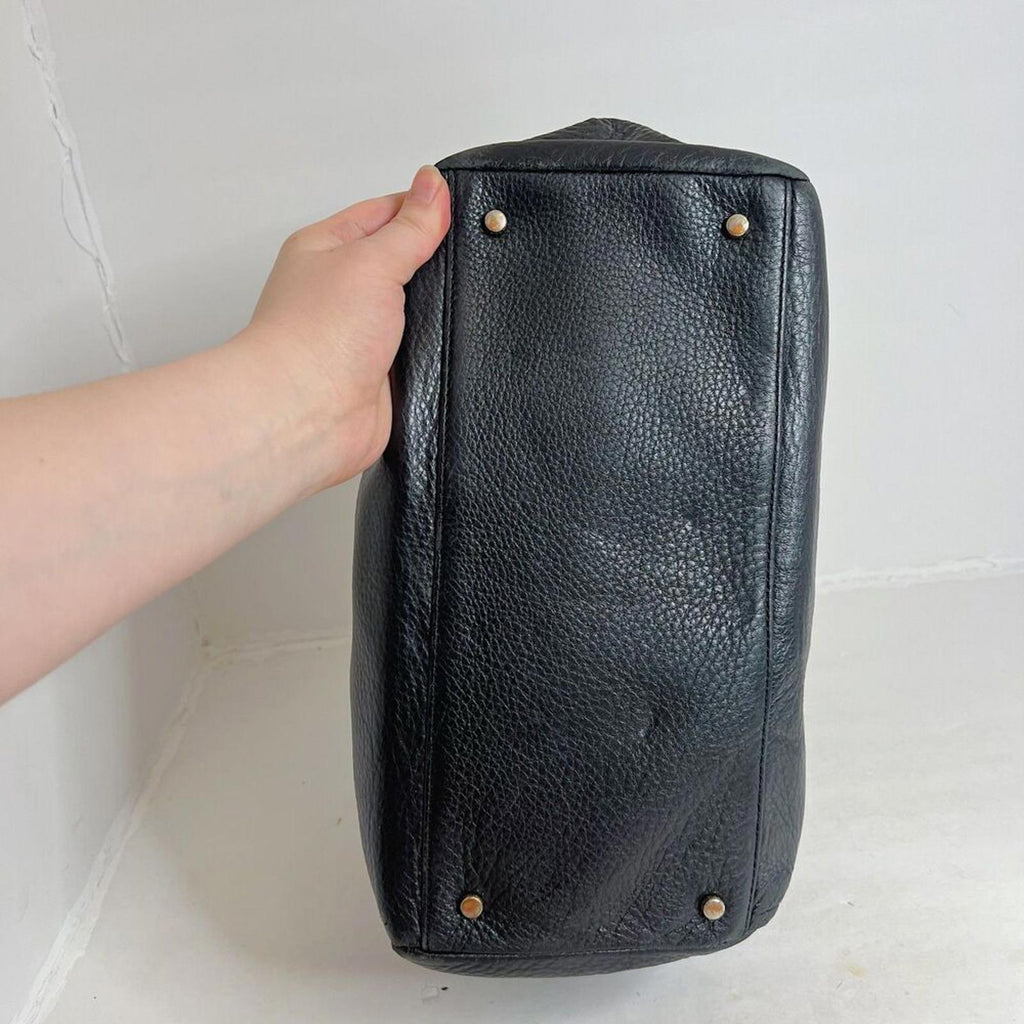 Kate Spade Watson Lane Black Pebbled Leather Tote Bag Zippered Purse