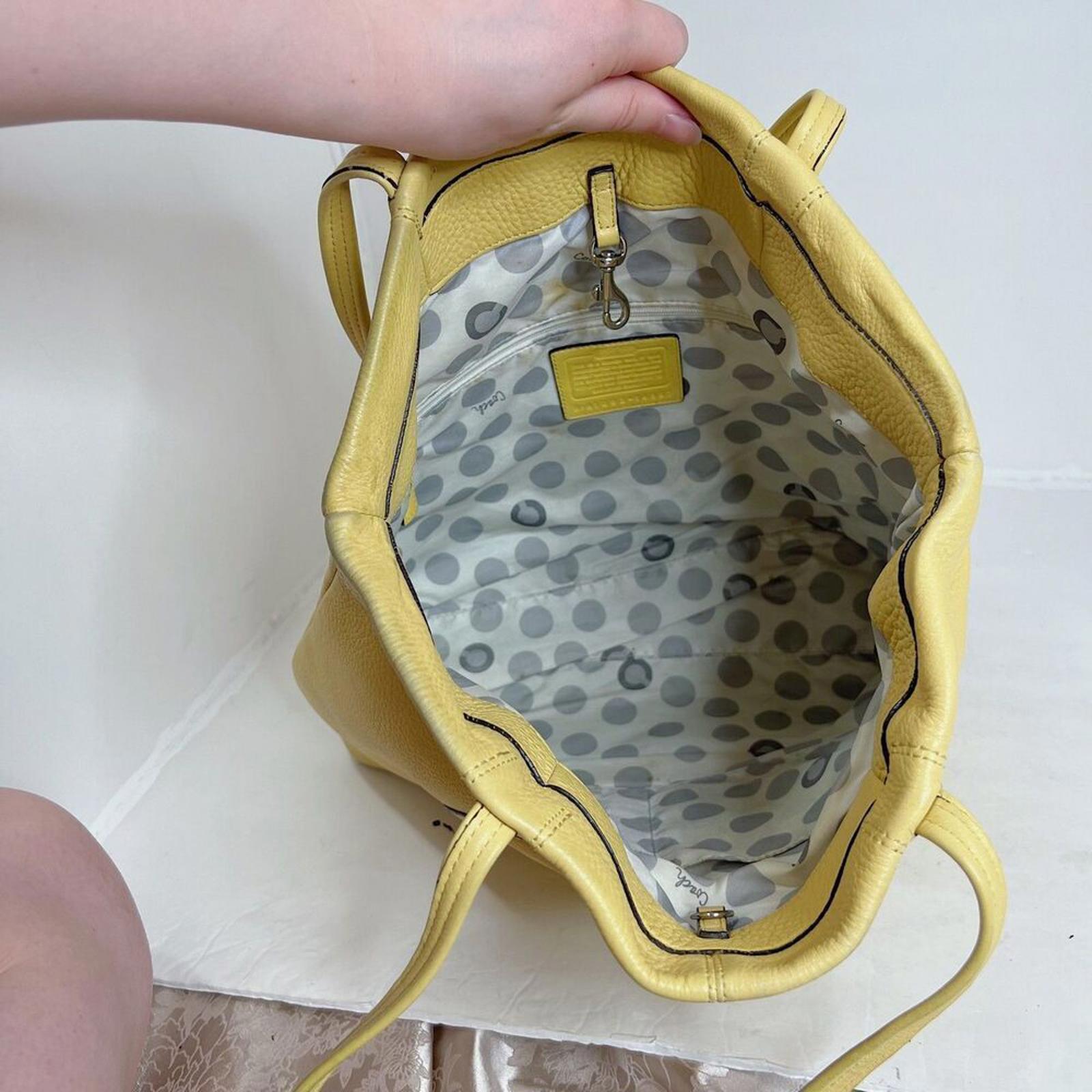 RARE Coach Julia Terry Tote in Butter Yellow Light Yellow Monogram Shoulder Bag