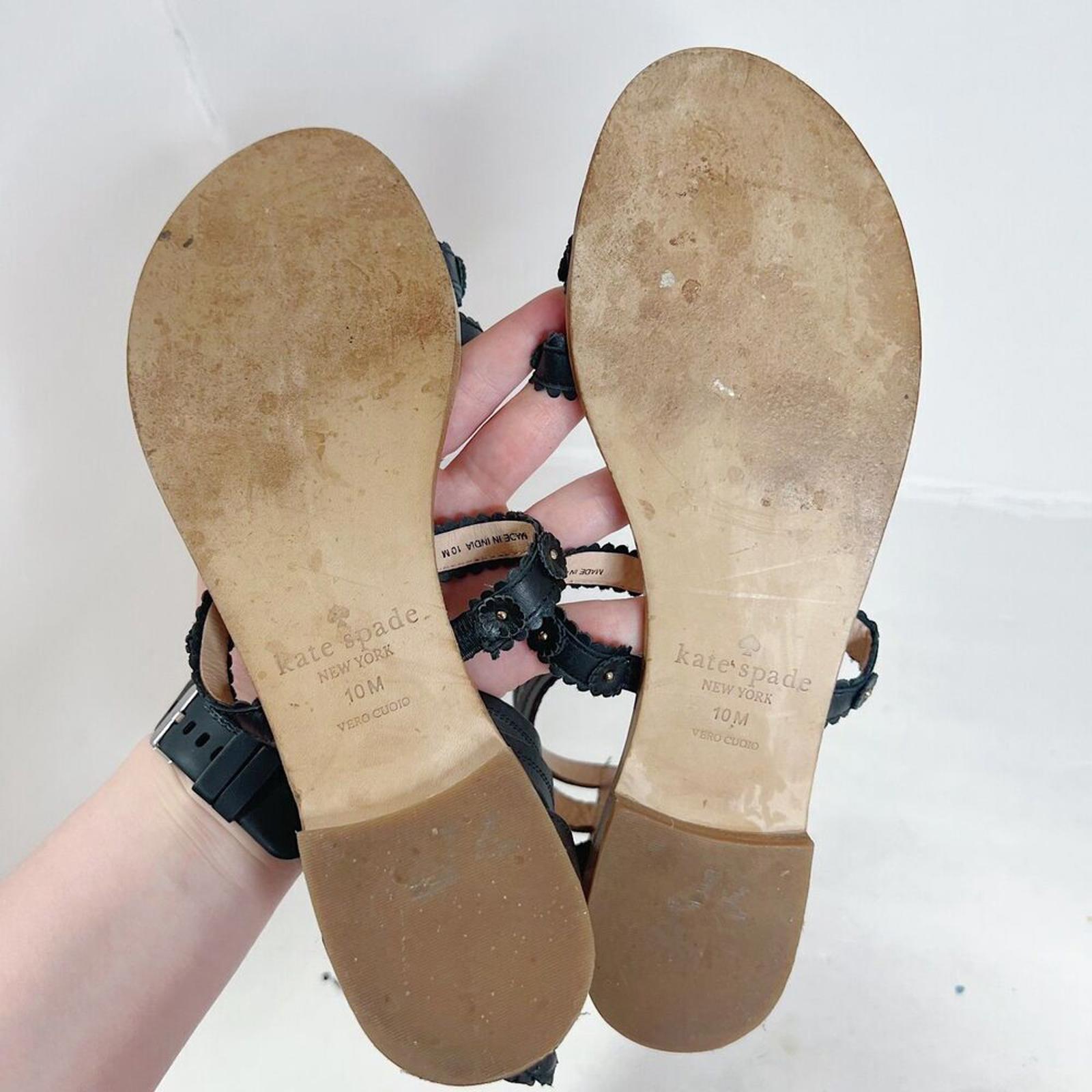 Kate Spade Black Flower Gladiator Strappy Sandals Women's Size 10