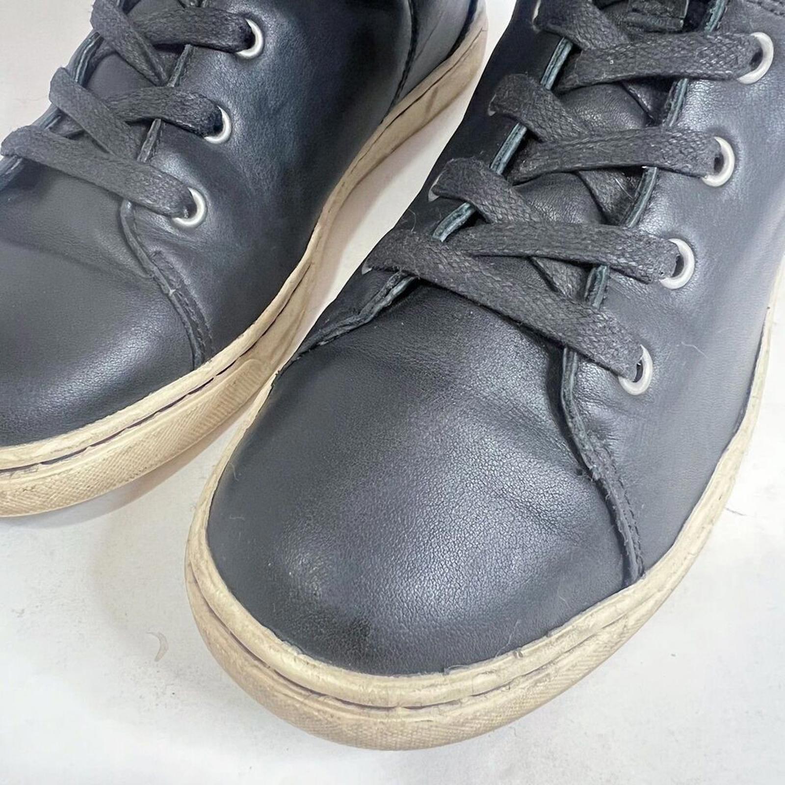 Ugg Australia Croft Black Leather Fur Lined Sneakers Women's Size 7
