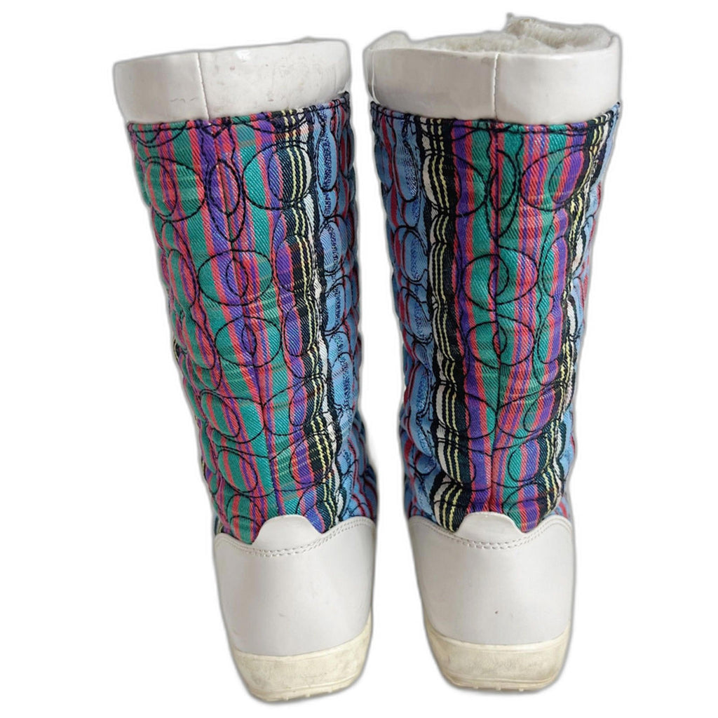 y2k Vintage Coach Peggey Signature Logo Winter Boots Snow Moon Boots Size 8