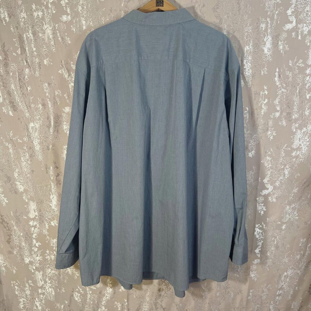 Synergy Performance Stretch Grey Men's Long Sleeve Button Up Shirt Size 20-37/38