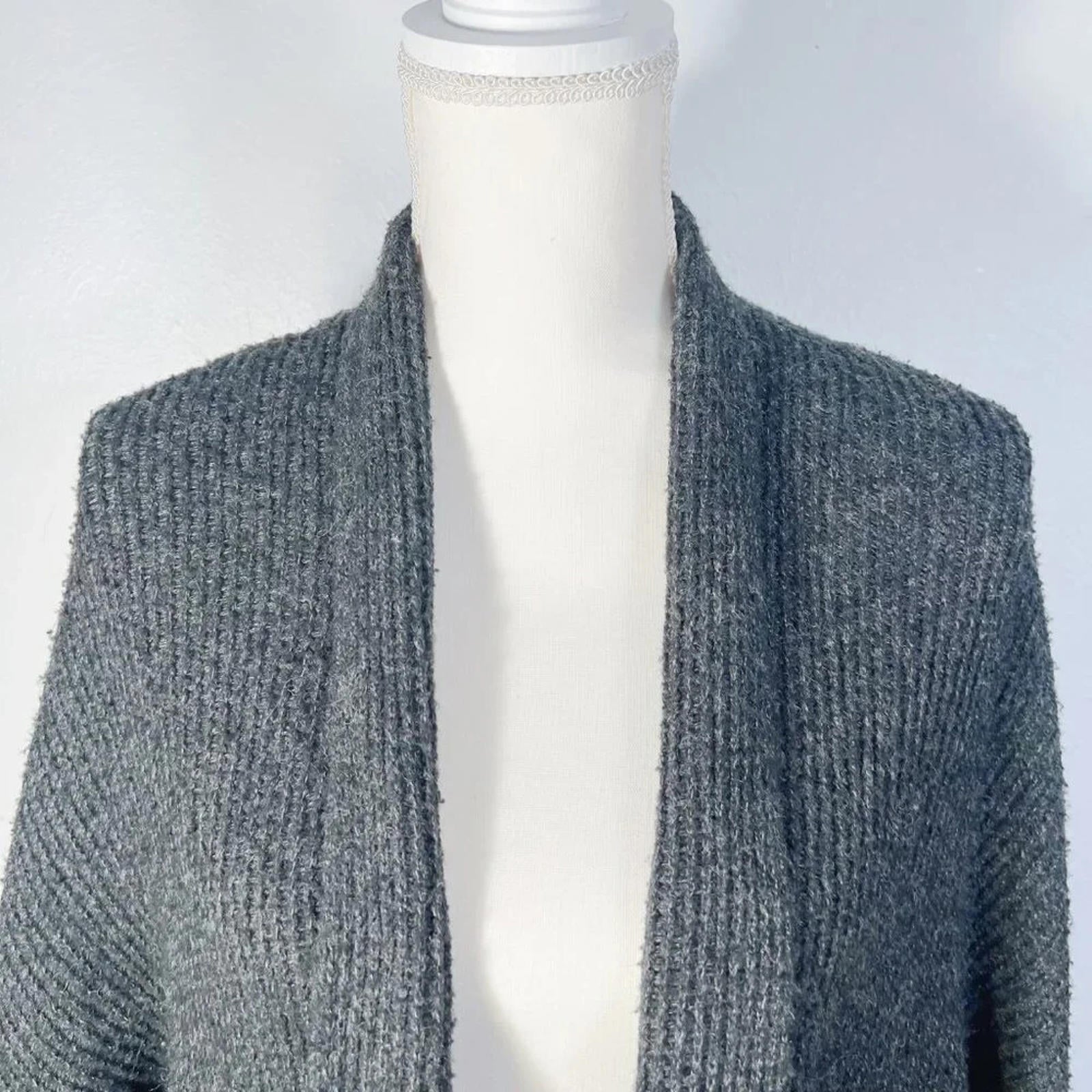 Sleeping on Snow Wool Blend Anthropologie Charcoal Grey Cardigan Women's Size S