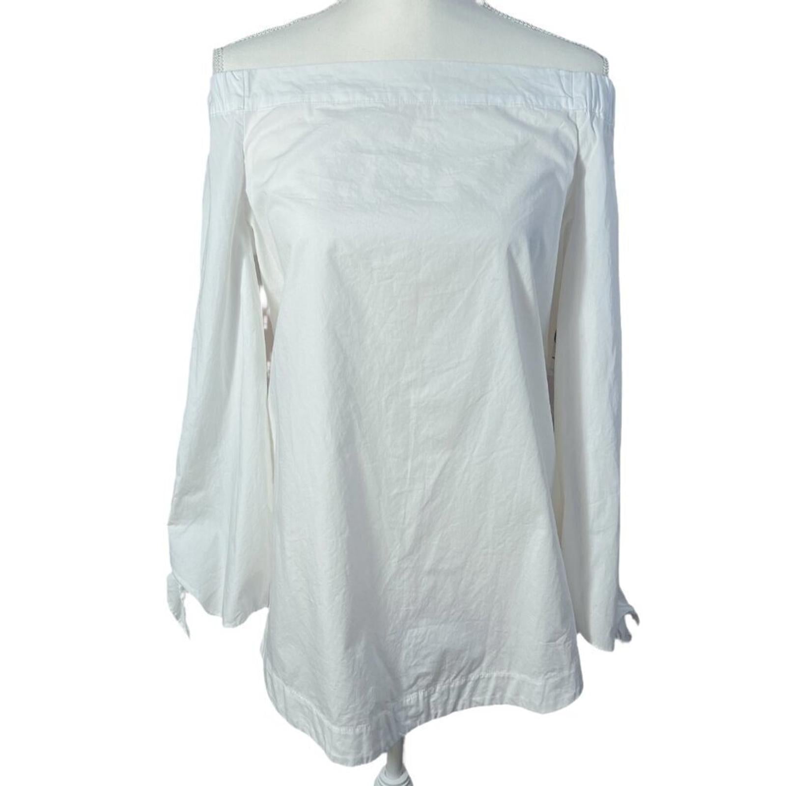 NWT Free People Show Me Some Shoulder Off Shoulder White Cotton Blouse Size S