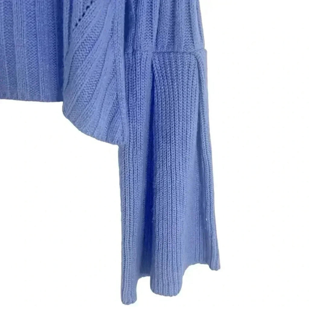 Light Purple Bell Sleeved Turtleneck Mock Neck Bell Sleeve Knit Sweater Size M