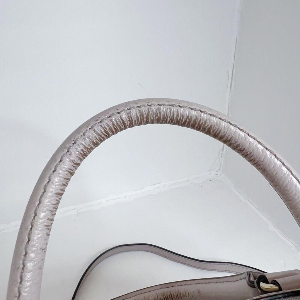 Kate Spade Rachelle Wellesly Light Taupe Cream Leather Structured Shoulder Bag