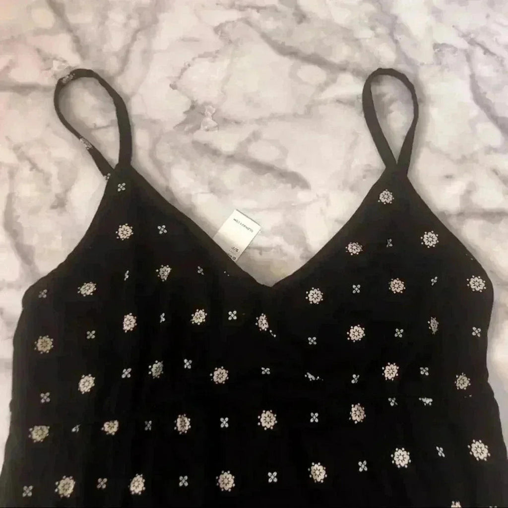 NWT Black White Patterned Maxi Dress Summer Sun Dress Women's Size S