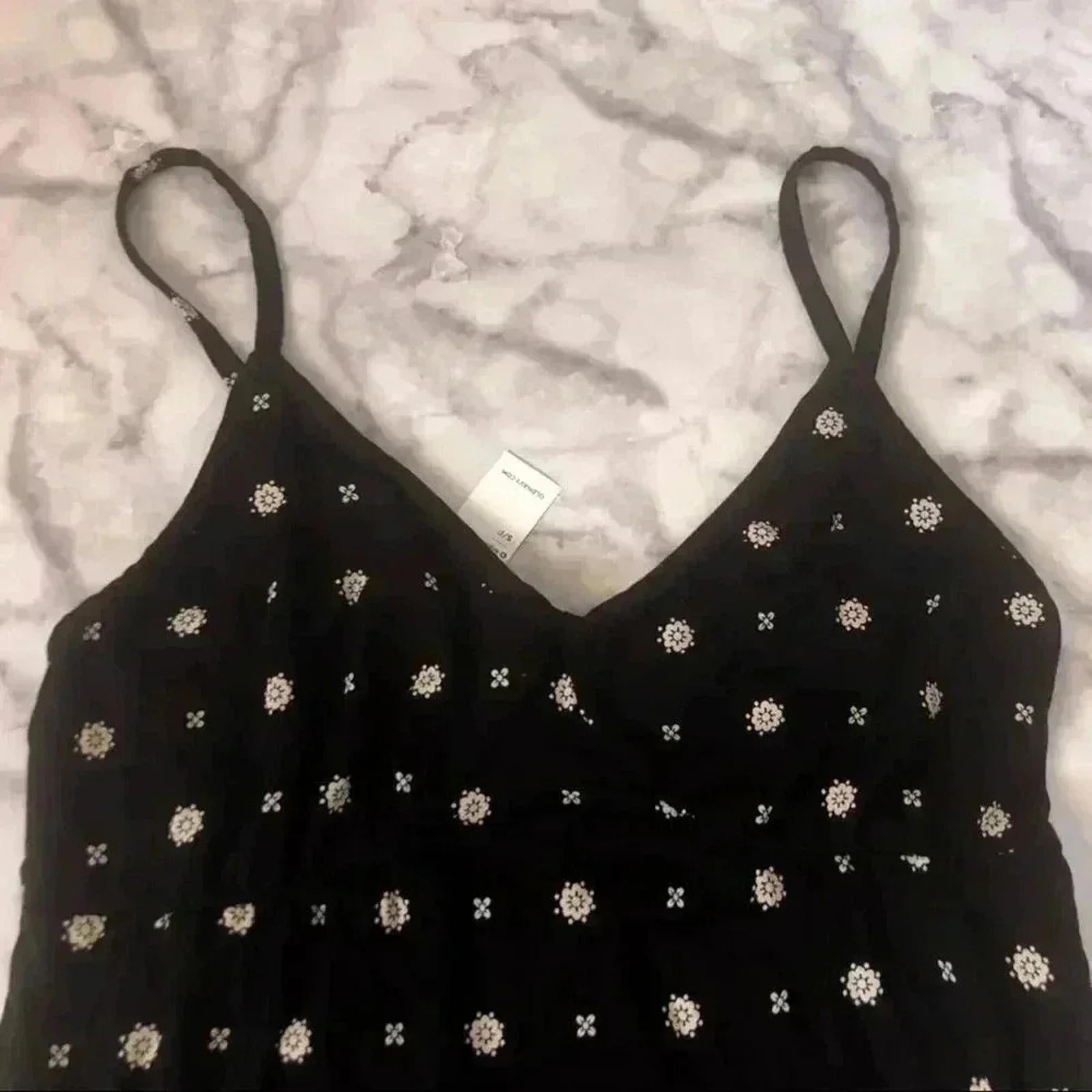 NWT Black White Patterned Maxi Dress Summer Sun Dress Women's Size S