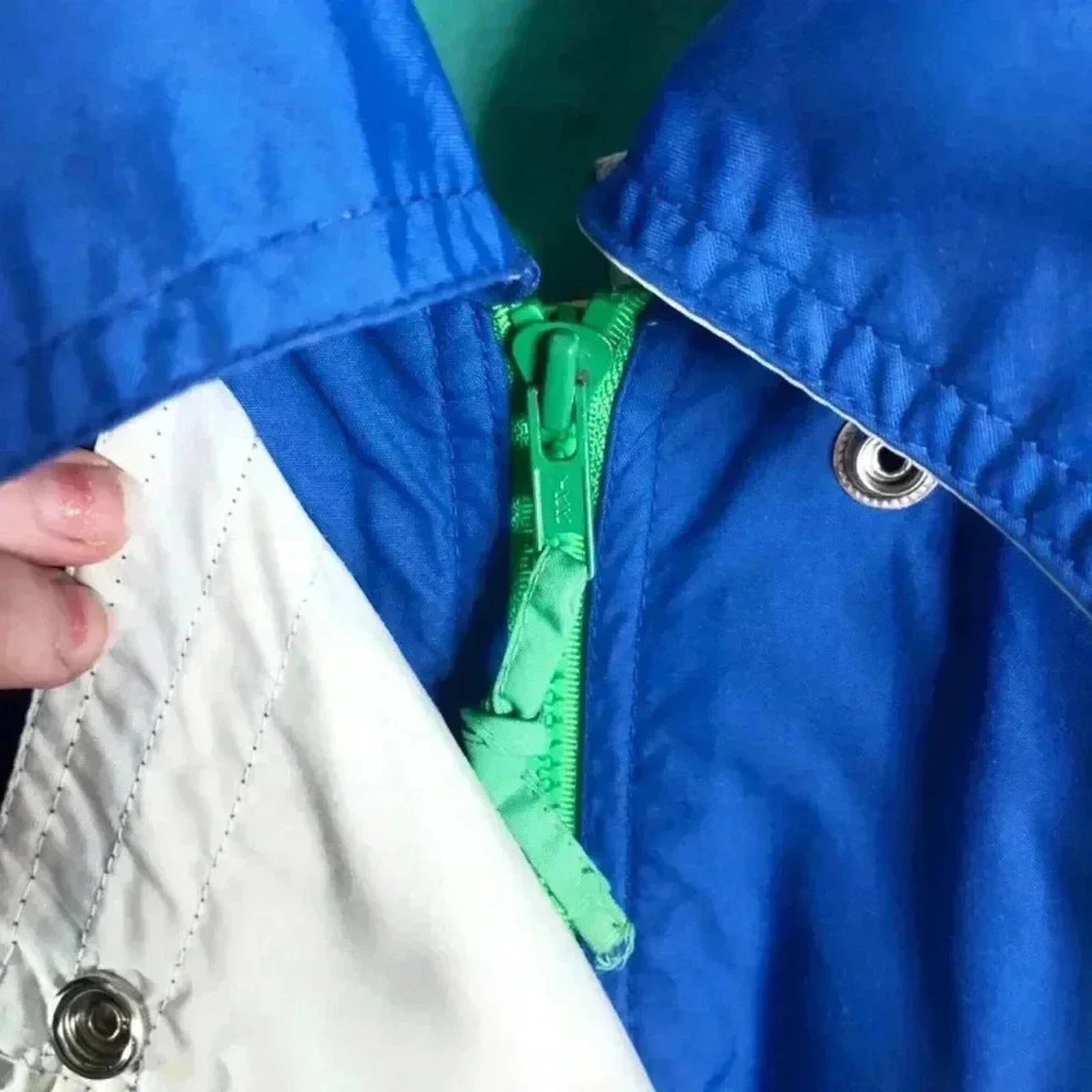 Vintage 80s London Towne Blue Rain Jacket Windbreaker Women's Size M