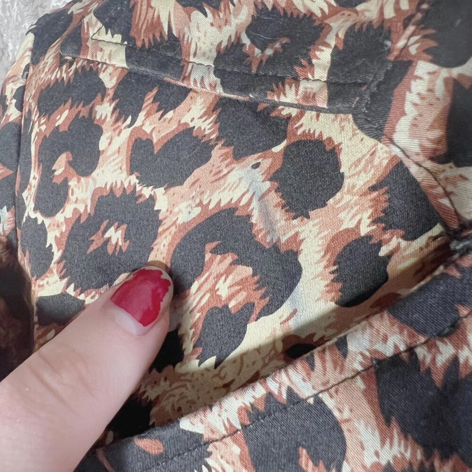 Vertigo Paris Leopard Print Trench Coat Jacket Animal Print Women's Size M