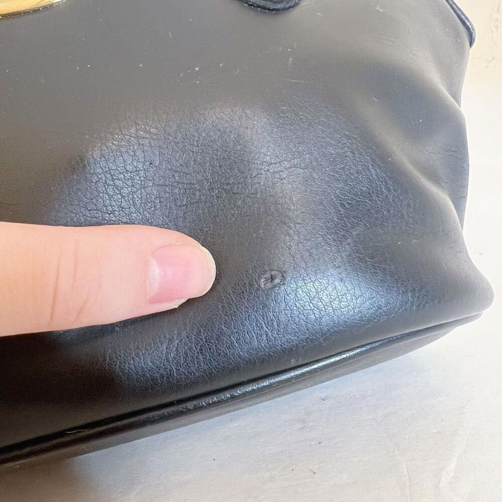 Vintage Liz Claiborne Black Leather Shoulder Bag Purse