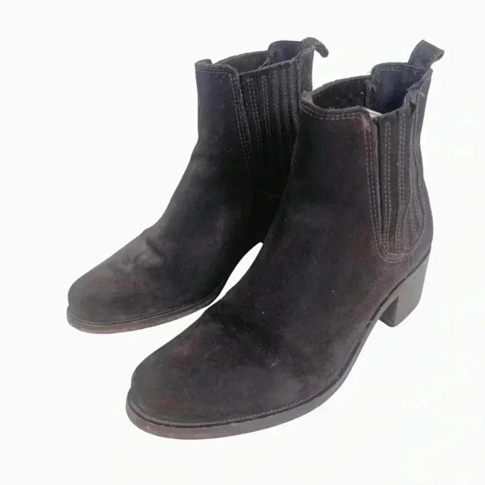 La Canadienne Brown Suede Booties Ankle Boots Leather Women's Size 5