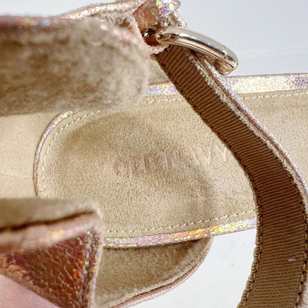 NWOT Old Navy Rose Gold Metallic Block Heel Sandals Pumps Size 9.5