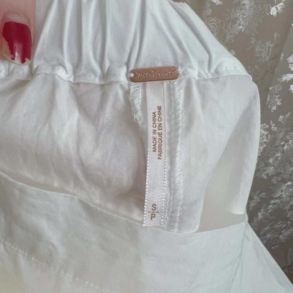 NWT Free People Show Me Some Shoulder Off Shoulder White Cotton Blouse Size S