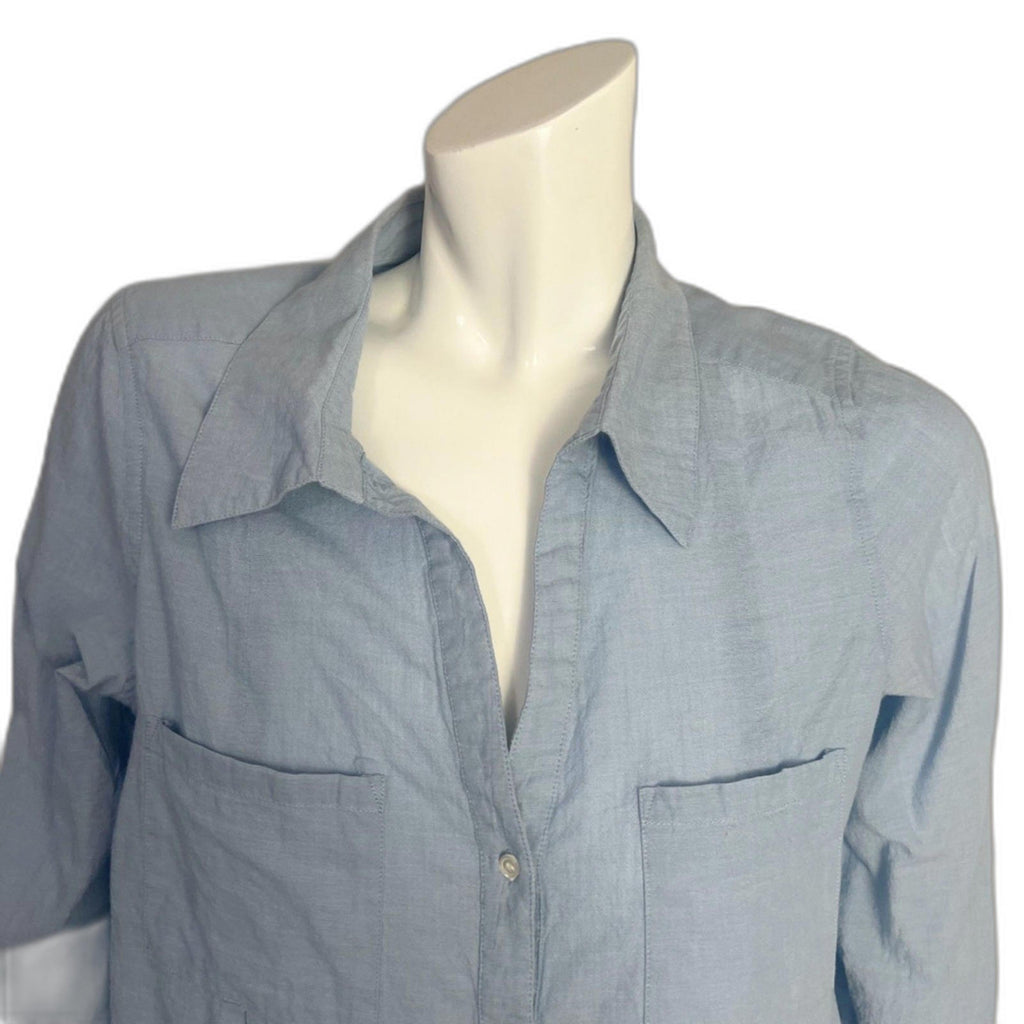 Joie Blue Chambray Button Up Blouse Women's Size M