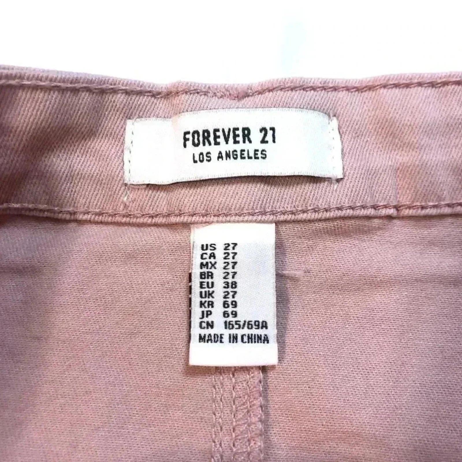 Forever 21 Button Up Mini Skirt Light Pink Ballerina Pink Women's Size 27