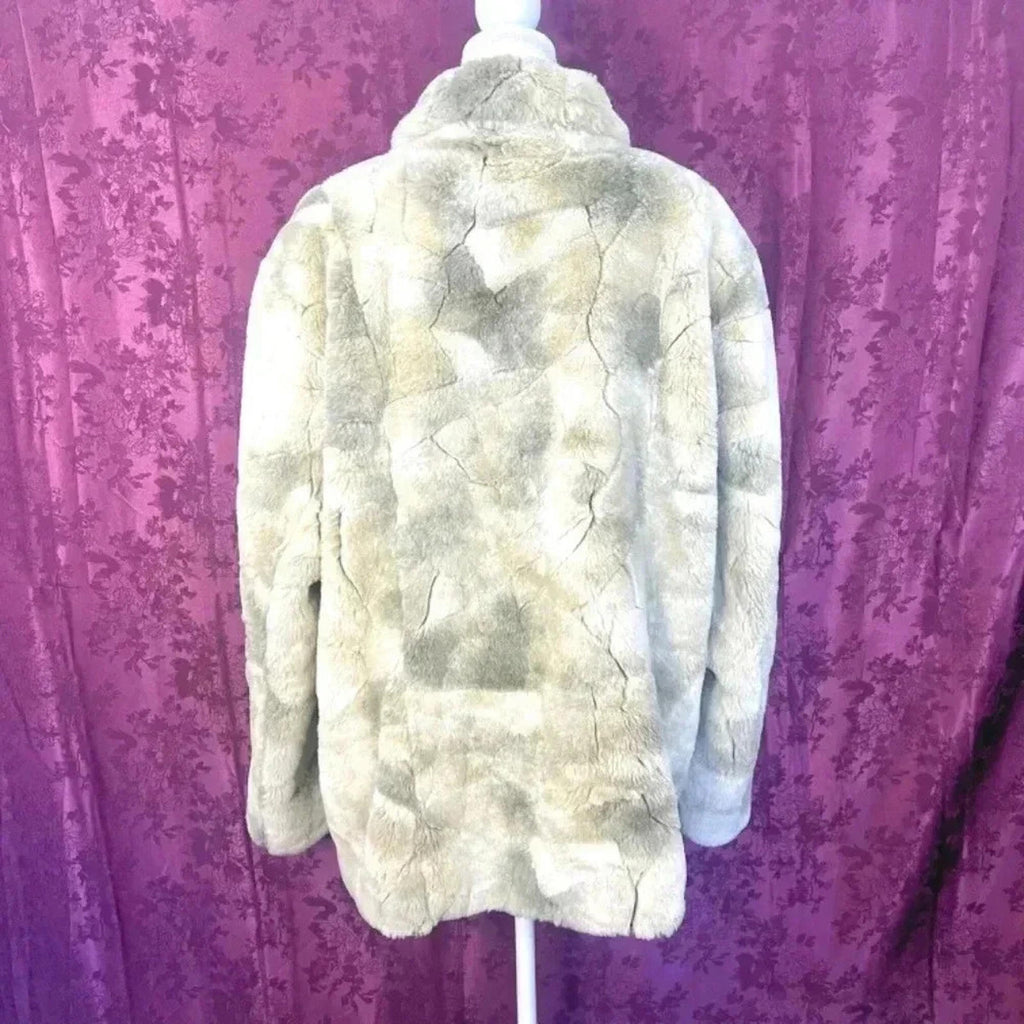 Coldwater Creek Tan Faux Fur Jacket size 1X XL mob wife