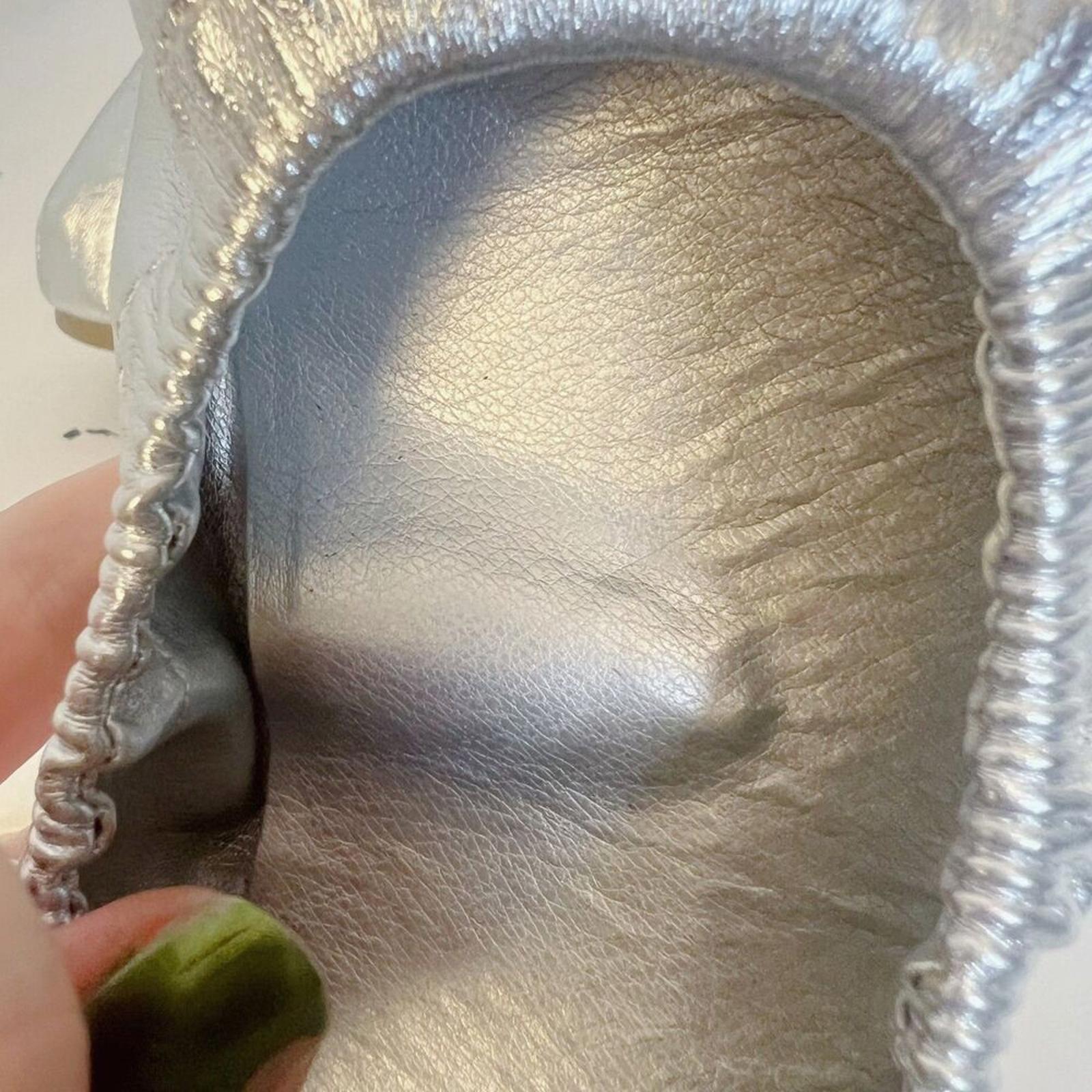 Like New Forever 21 Silver Metallic Ballet Flats Buckle Women's Size 9.5
