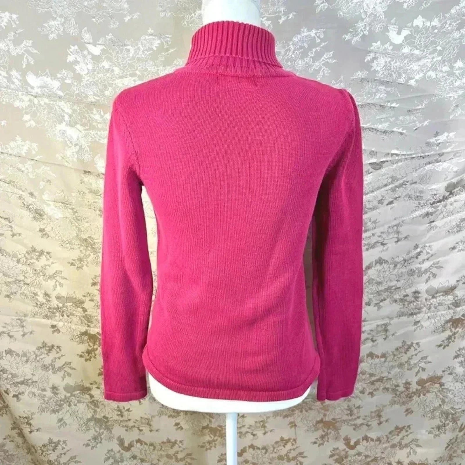 y2k Vintage True Grit Pink Knit Turtleneck Size XS