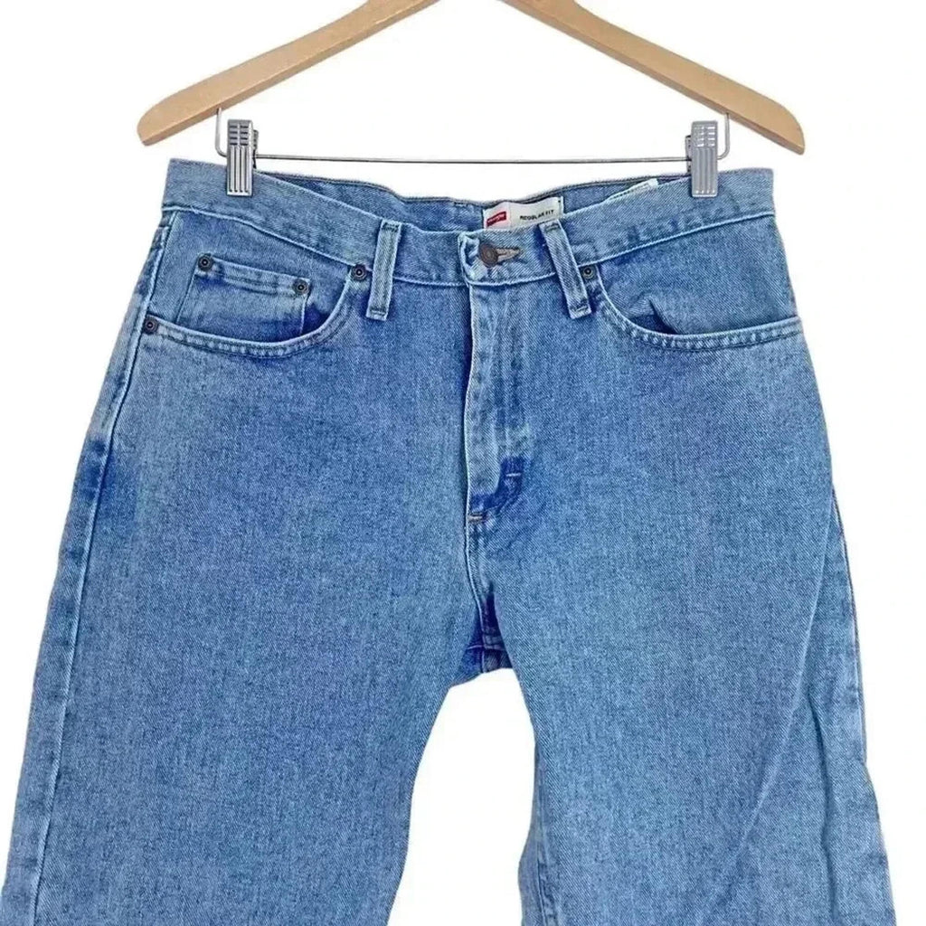 Wrangler Medium Wash Regular Fit Straight Leg Jeans Light Wash Mid Rise 32 x 30