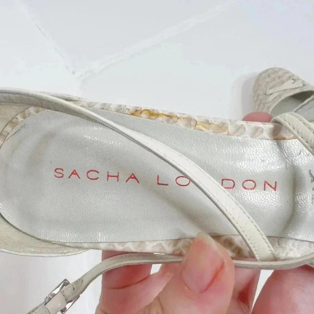 Vintage Sacha London Snakeskin Lace Up Heels Size 7.5