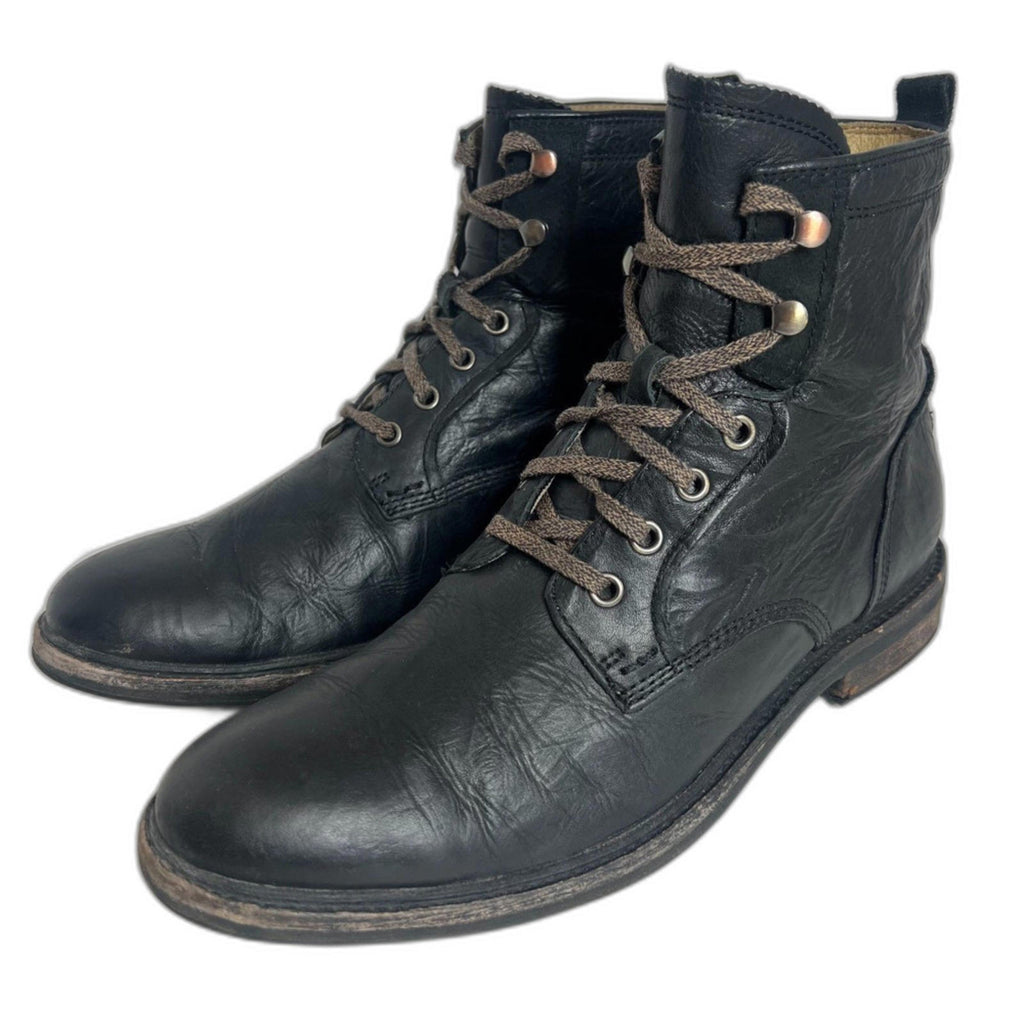 Ugg Men's Selwood Boots Black Leather Combat Boots Lace Up Size 11