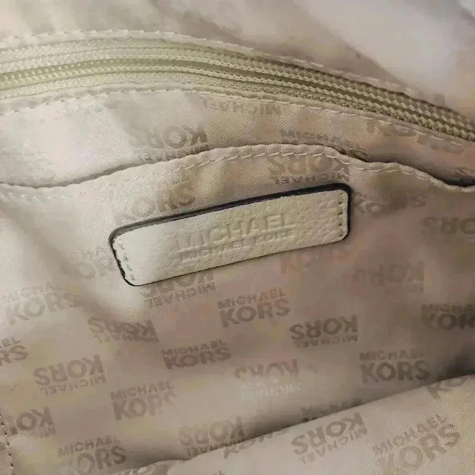 Michael Kors Crescent Shaped Cream Handbag