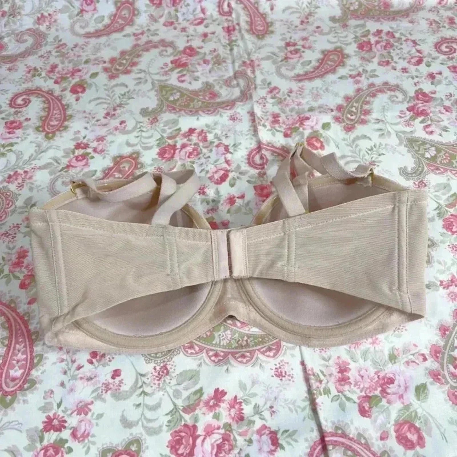 Natori Nude Bra Lined Mesh Overlay 32DD