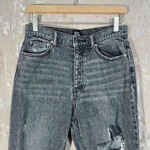 BDG Slim Straight Black Distressed Jeans Mom Jeans Women's Size 28 Grunge Punk