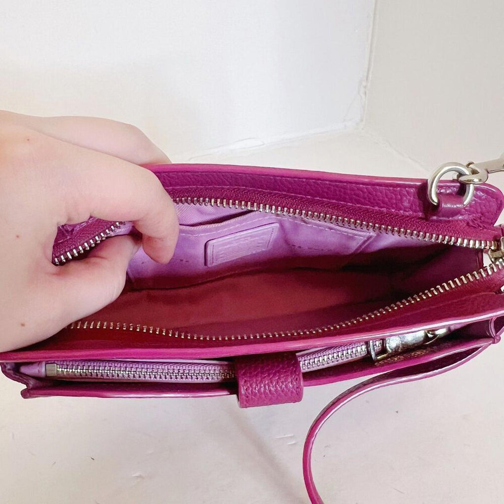 Coach Noa Pop Up Crossbody Bag Berry Maroon Messenger Bag Purse Wallet