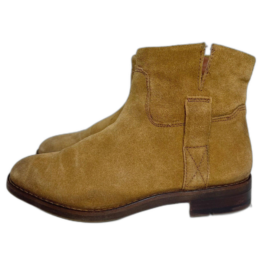 Franco Sarto Malina Tan Suede Ankle Boots Light Brown Booties Women's Size 7