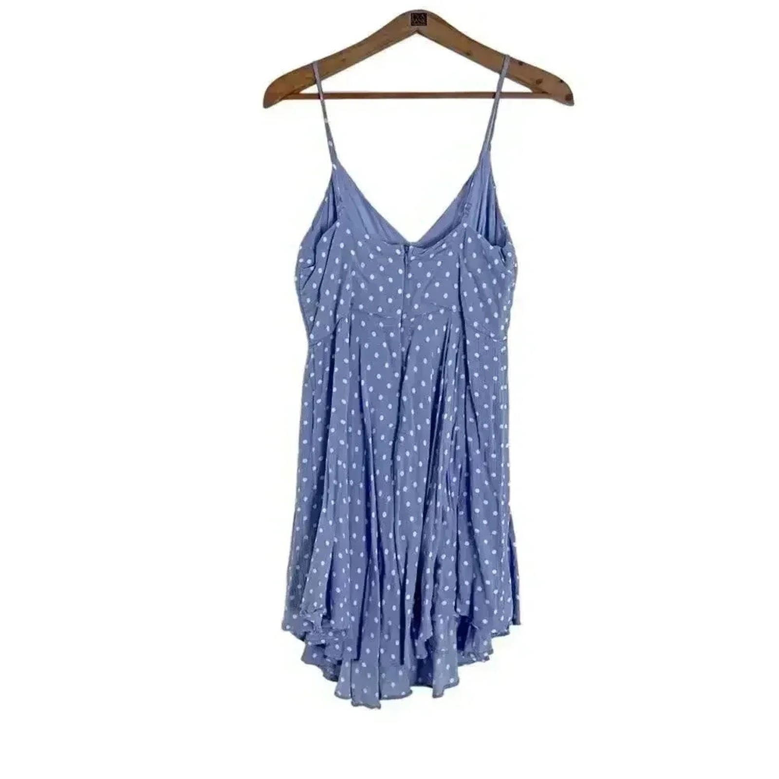 Aqua Blue Polka Dot A Line Dress Women's Size M