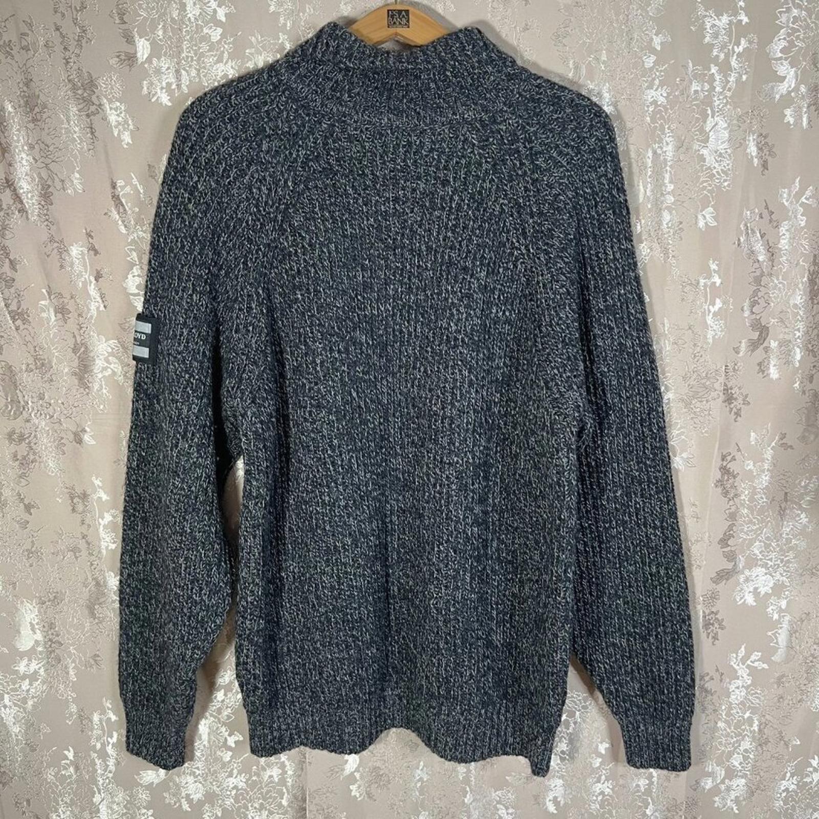 Henri Lloyd Men's 100% Wool Black and White Knit Collared Sweater Size M