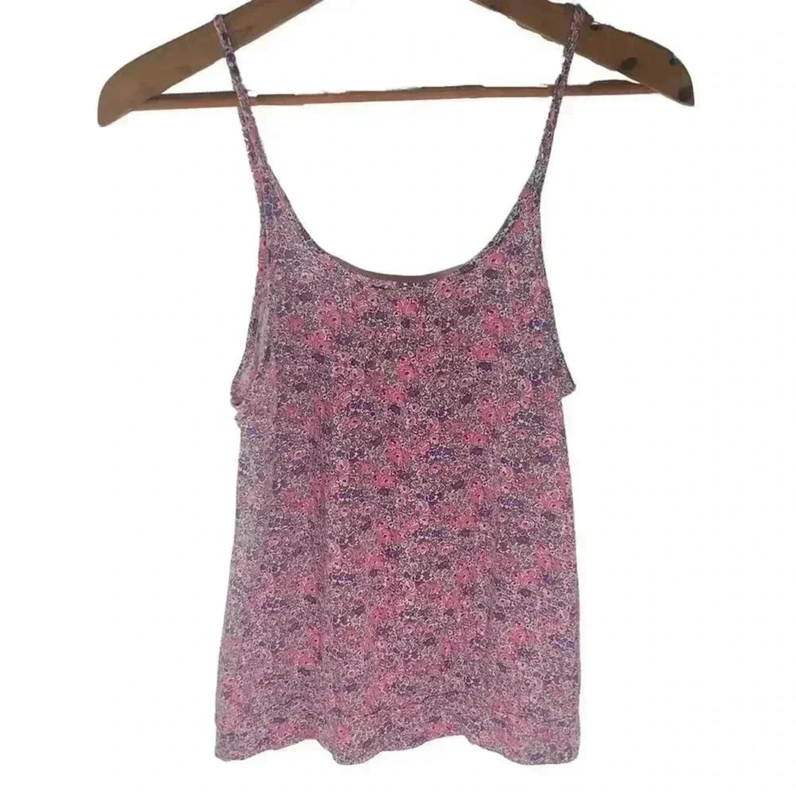 ❤️ 3/$15 Aerie Pink Purple Floral Cami Tank Top Women's Size S