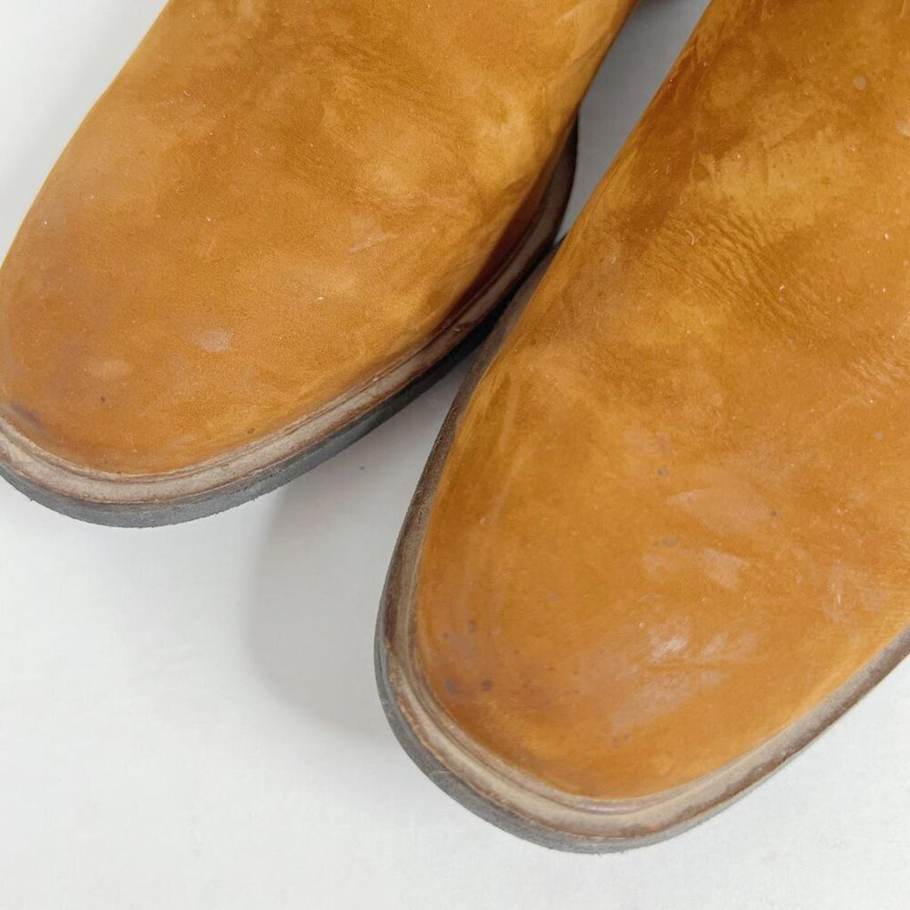 Paul Green Denver Belted Biker Moto Booties Ankle Boots in Toffee Suede Size 7