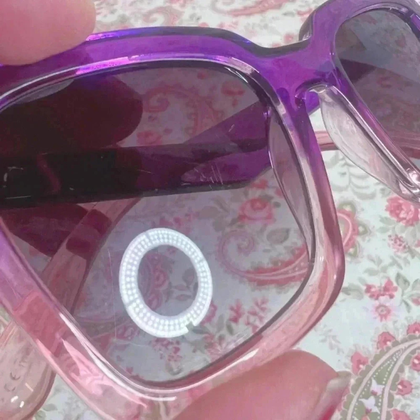 Pink and Purple Ombre Sunglasses Square Rectangular Cateye