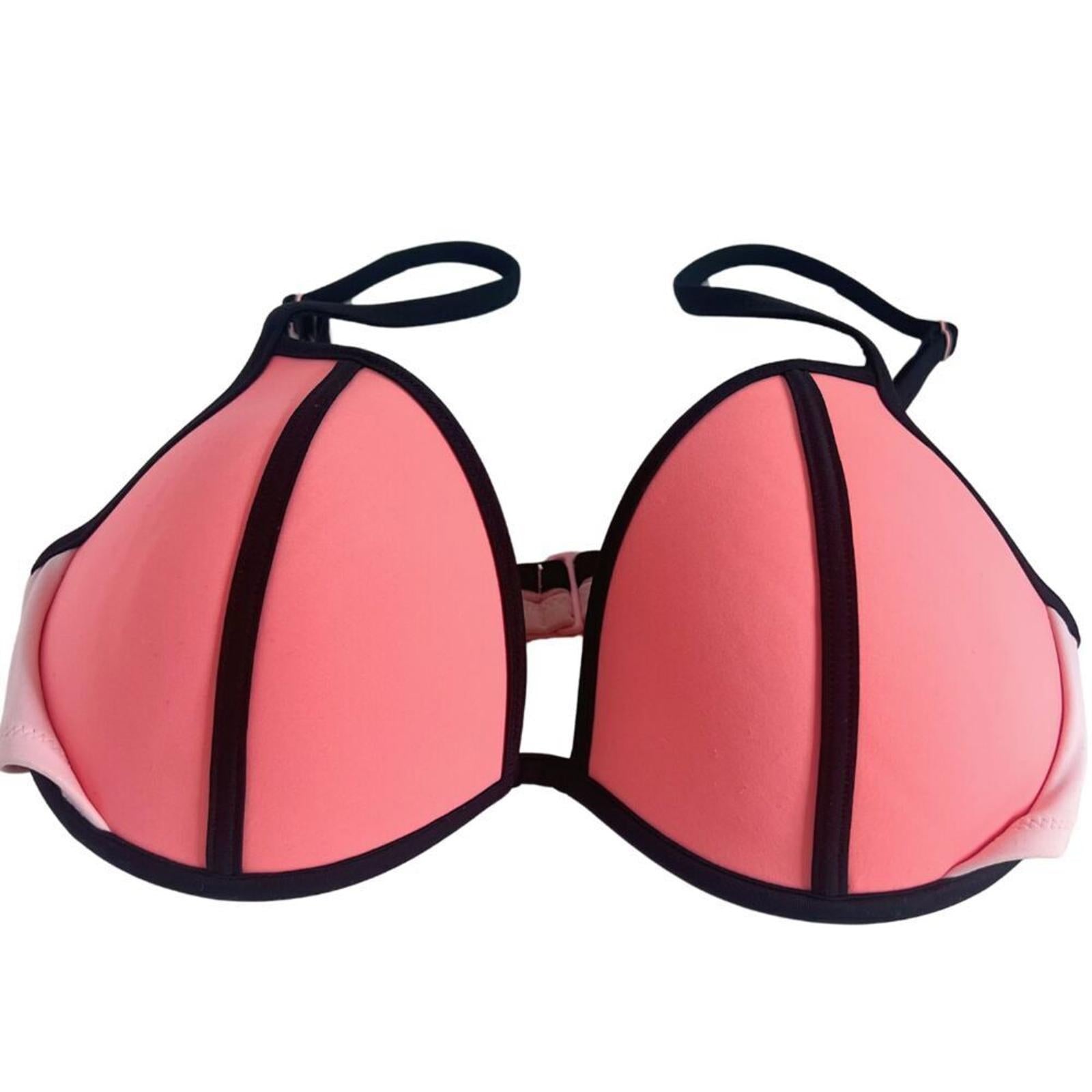 Victoria's Secret the Fabulous Pink Geometric Push Up Bikini Top Size 32DD