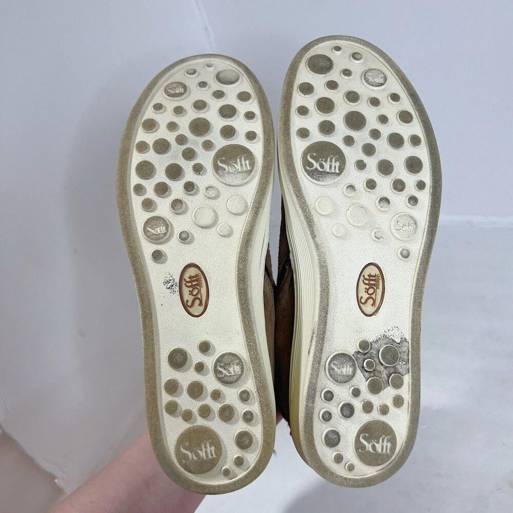 Sofft Britton li Brown Suede Leather Slip on Sneakers Women's Size 7.5