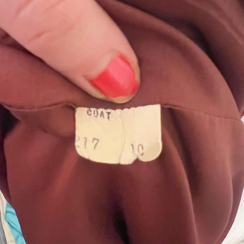 Vintage 1960s Gano Downs Denver Brown Ribbed Jacket Old Money Coat Size 10