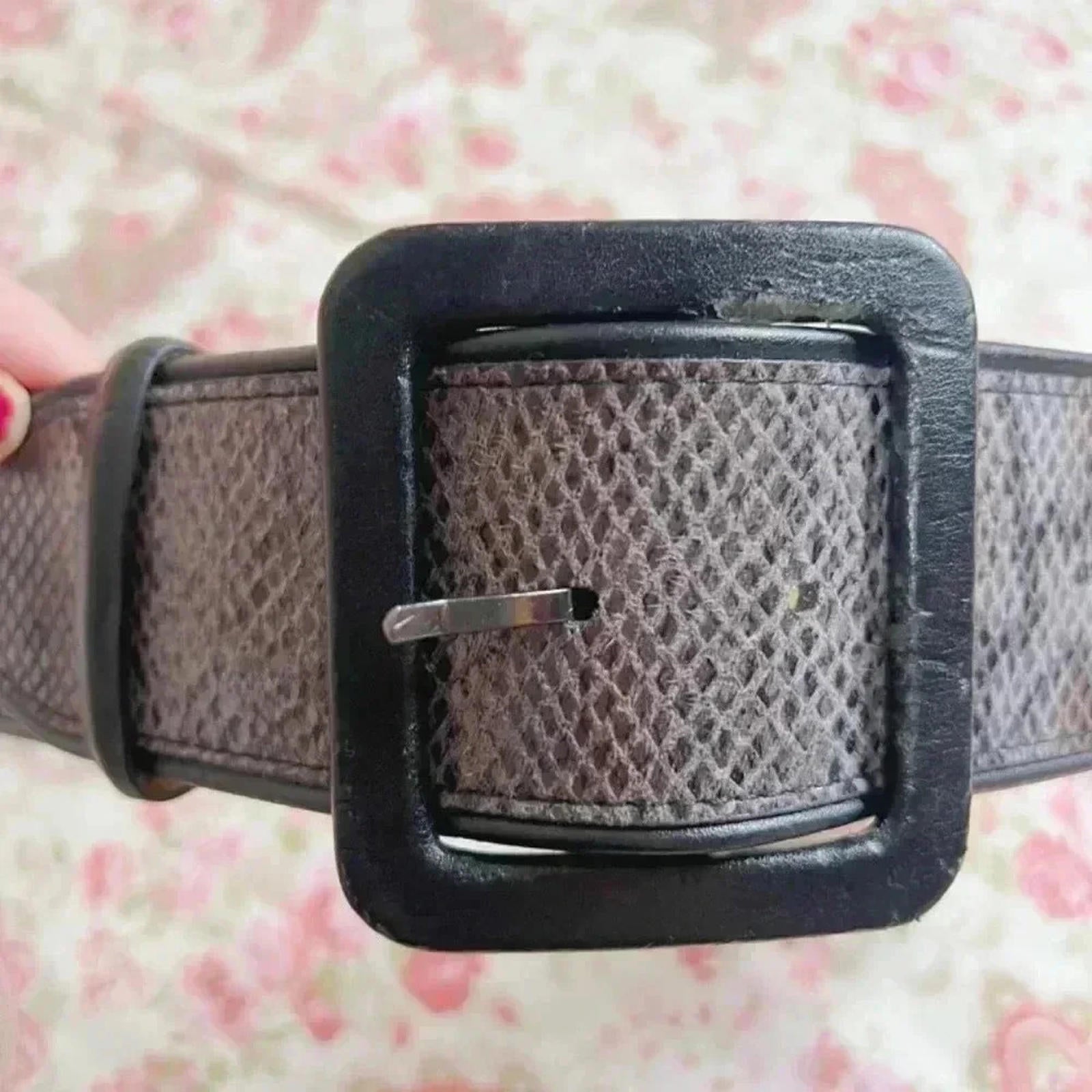 y2k Vintage Faux Snakeskin Chunky Waist Belt Boho Bohemian Layering