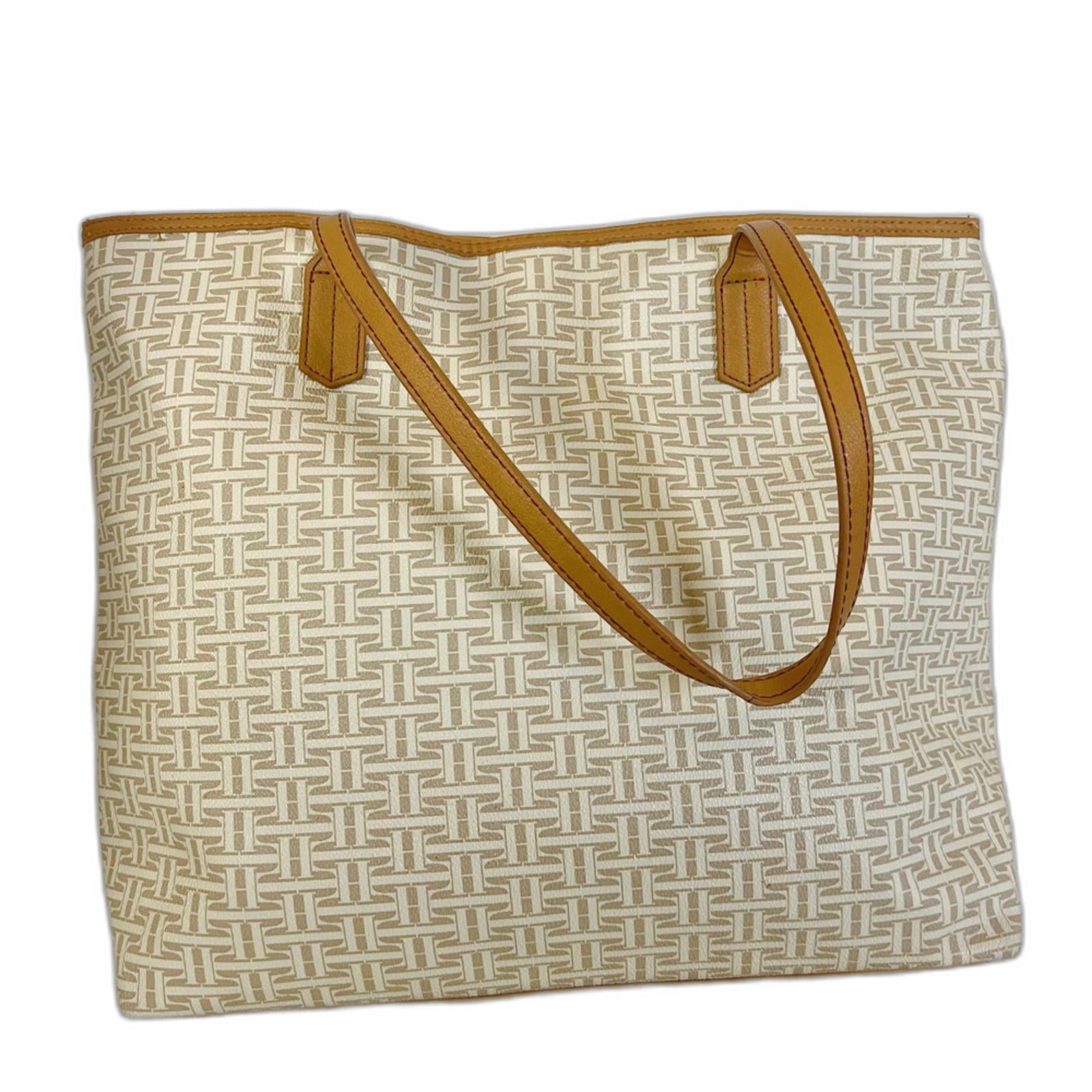 Tommy Hilfiger Monogram Tan Tote Bag Purse