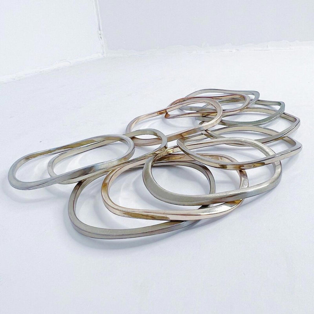 Gold Irregular Asymmetrical Bangle Set Bracelets Boho Chic Bohemian