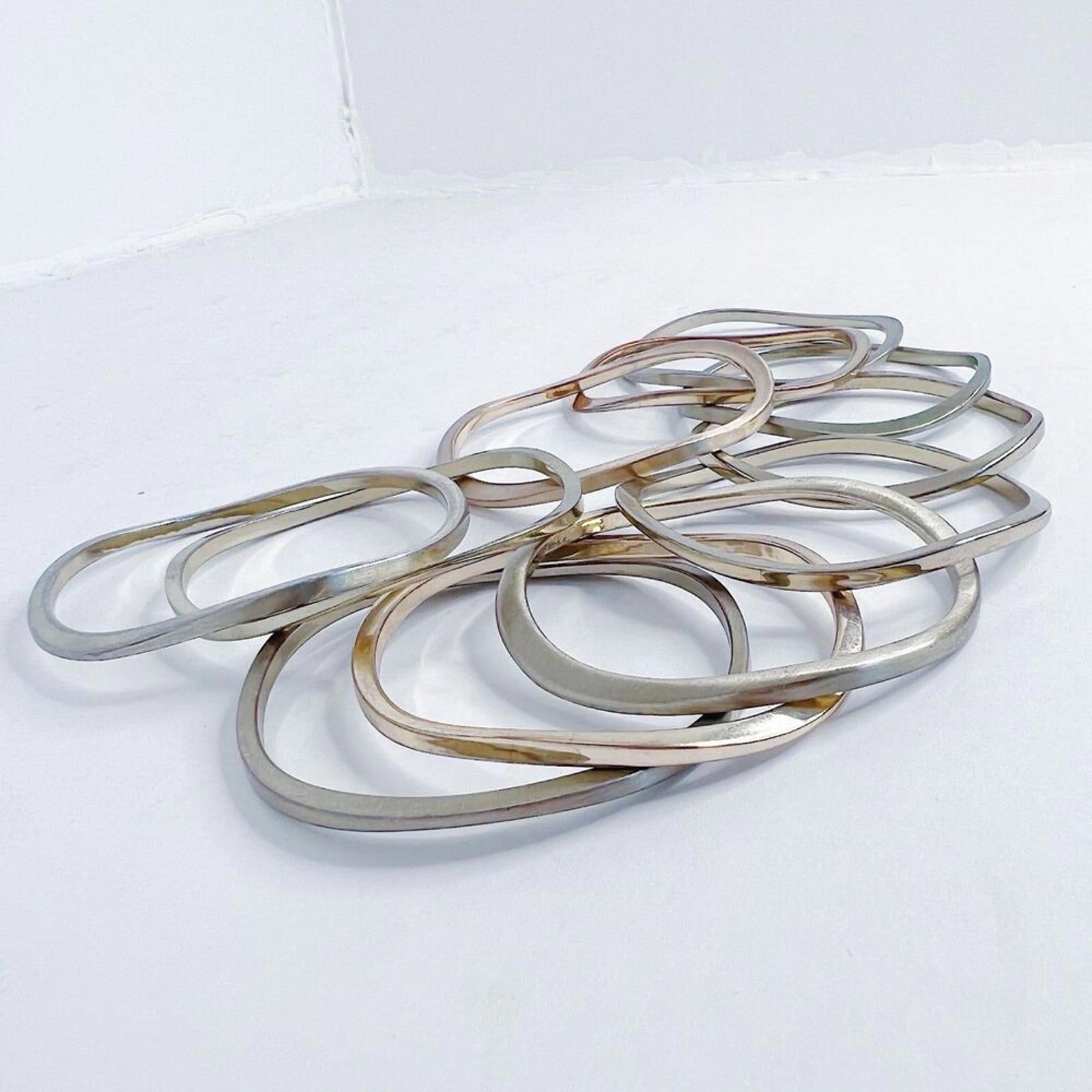 Gold Irregular Asymmetrical Bangle Set Bracelets Boho Chic Bohemian