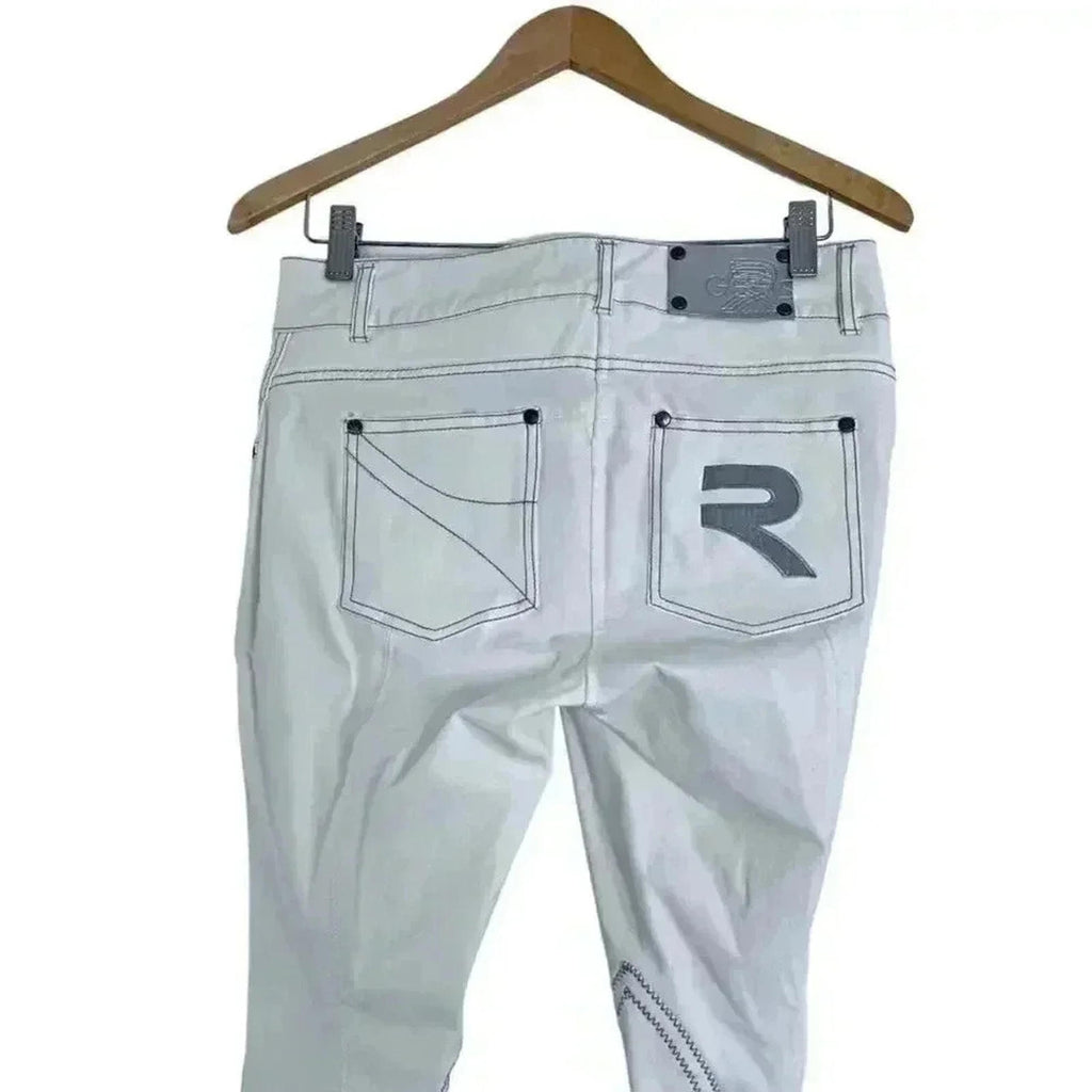 NWT Gersemi Sunna Cloth Knee Patches White Equestrian Pants Women's Size 40