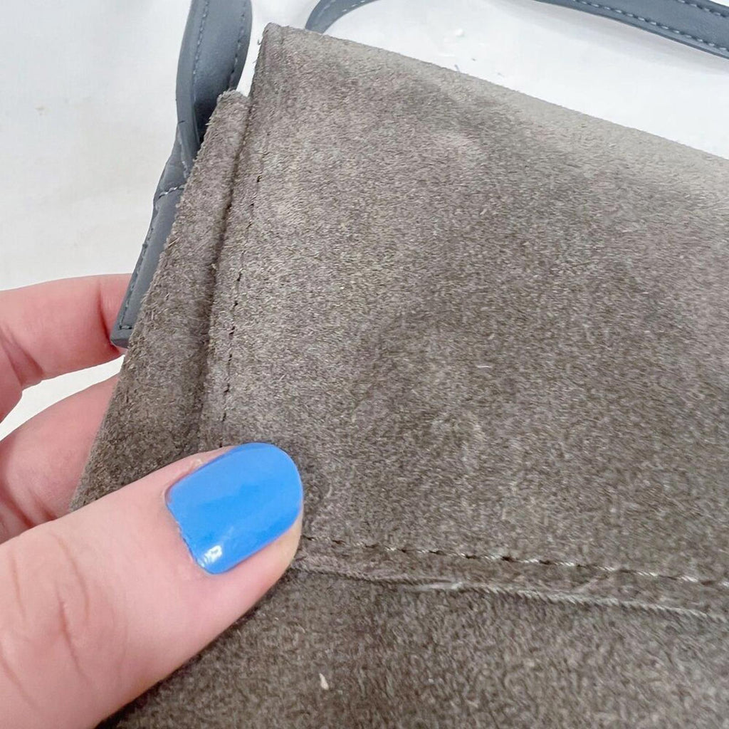 Urban Outfitters UO Grey Suede Crossbody Bag Foldover Purse