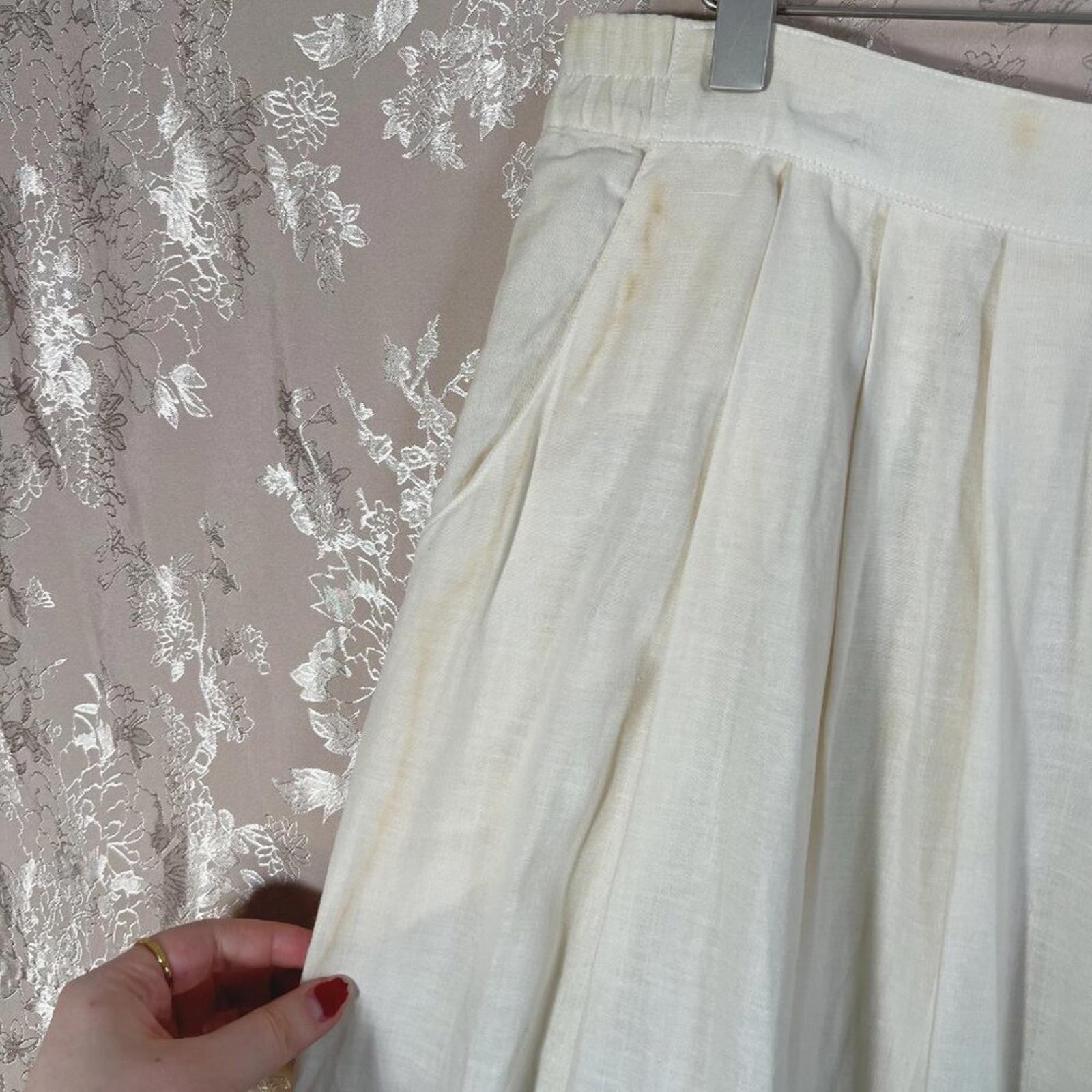 Vintage Carry Back Folk Skirt Peasant Lace Embroidered Maxi Skirt Cream Size 14