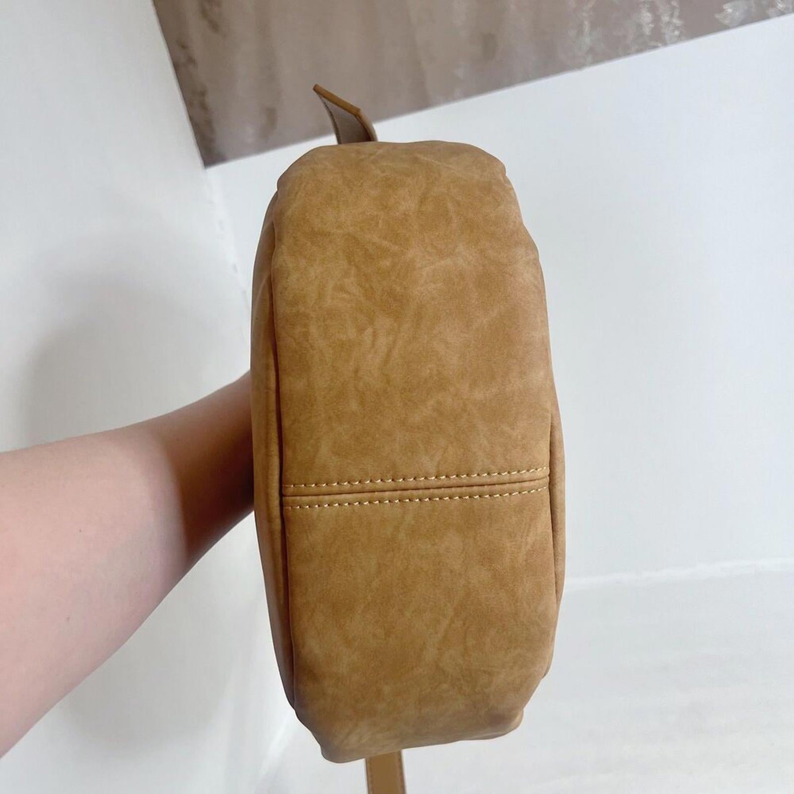 NWOT 4th and Reckless Una Faux Suede Crescent Bag in Brown Purse Handbag