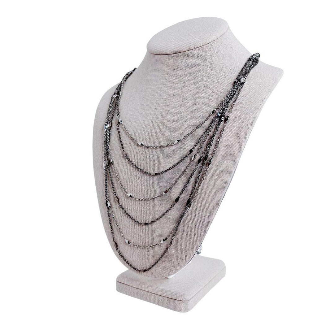Vintage Multistrand Silver Chain Necklace Grunge Punk Boho Bohemian