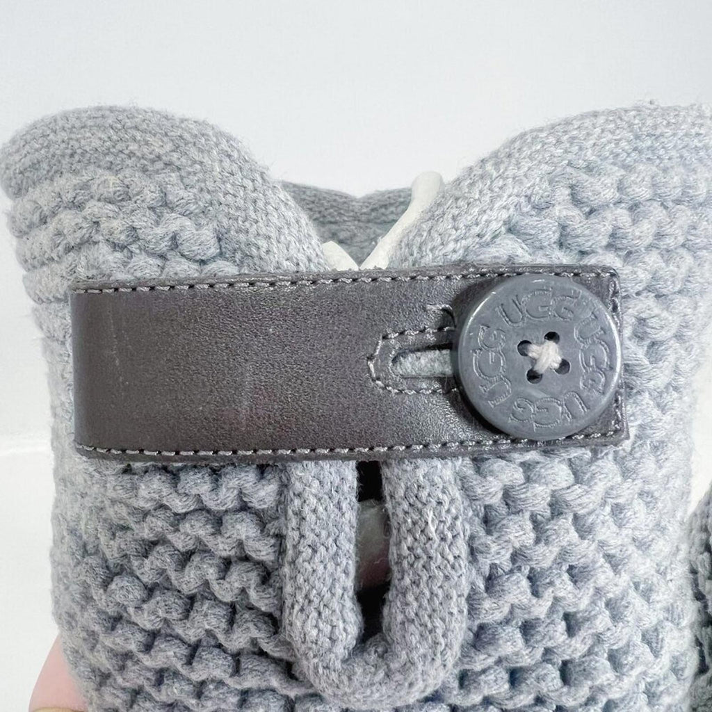 UGG Australia Shaina Boots Grey Charcoal Knit Tall Boots Foldover Size 7