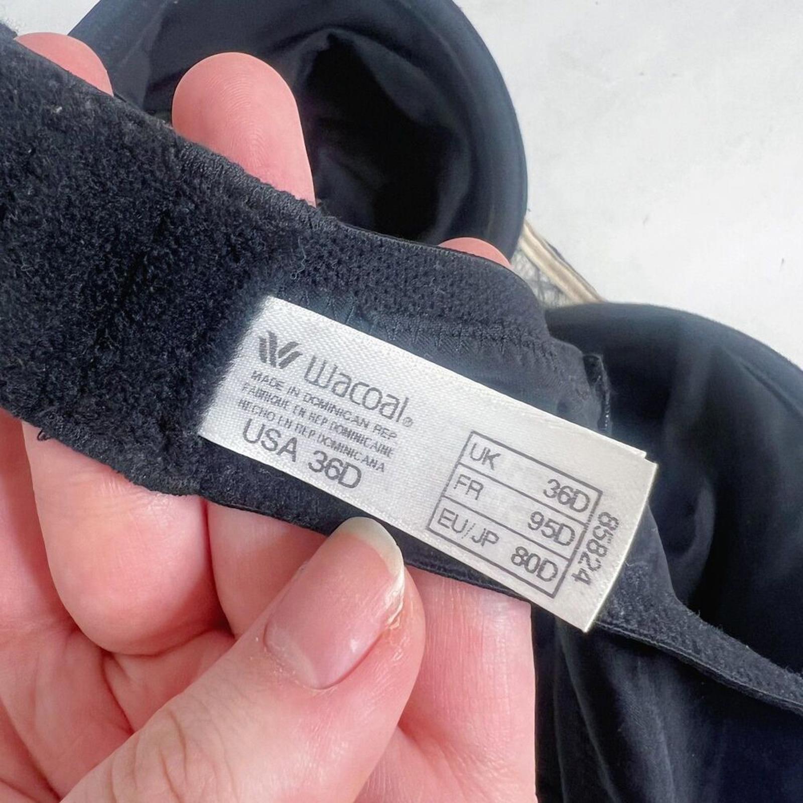 Wacoal Black Unlined Bra Lace Details Size 36D